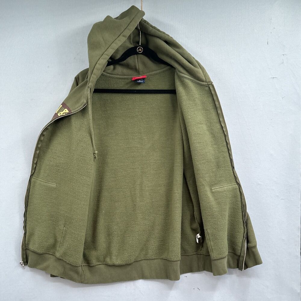 Farm Boy Zip Hoodie Olive Green Graphic Heavy Sweatshirt Adult Size L Workwear - Picture 4 of 12